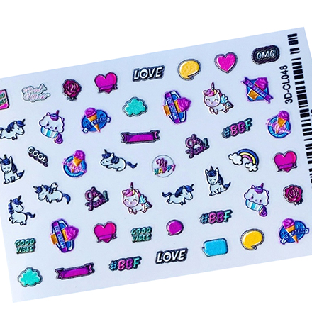 

3D-стикер Anna Tkacheva CL №048 Pop art, Разноцветный