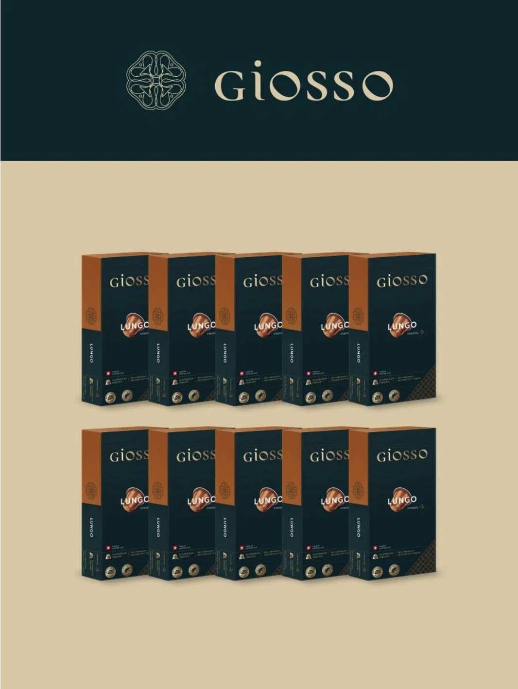 Кофе в капсулах Nespresso Giosso Lungo, 10 упаковок х 10 шт