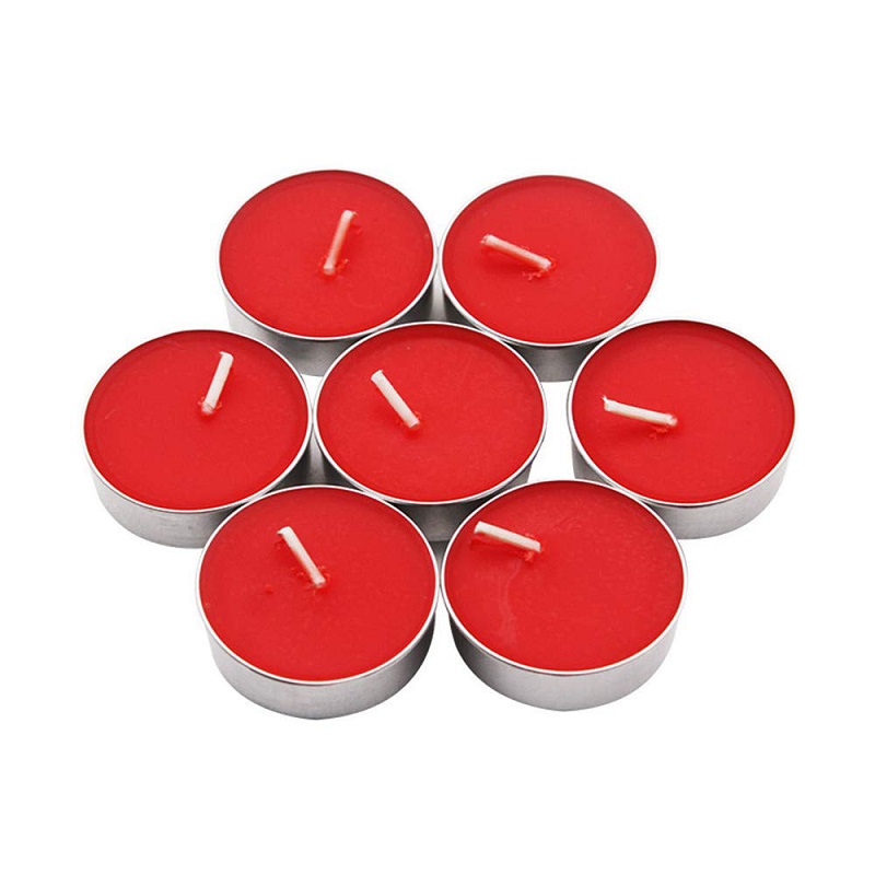 фото Набор чайных свечей, 50 шт, красный, 3,7х1,5 см, дилижанс party dp-cndl-36