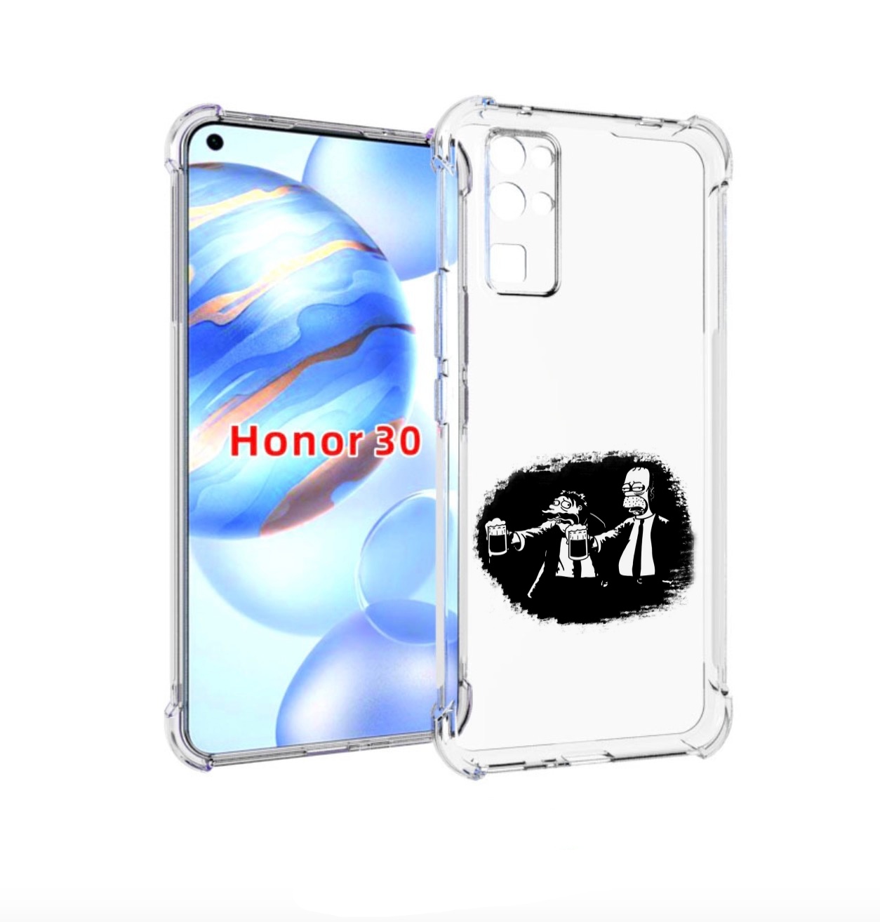 

Чехол бампер MyPads гомер пьет для Honor 30 (BMH-AN10) противоуд, Прозрачный, Tocco