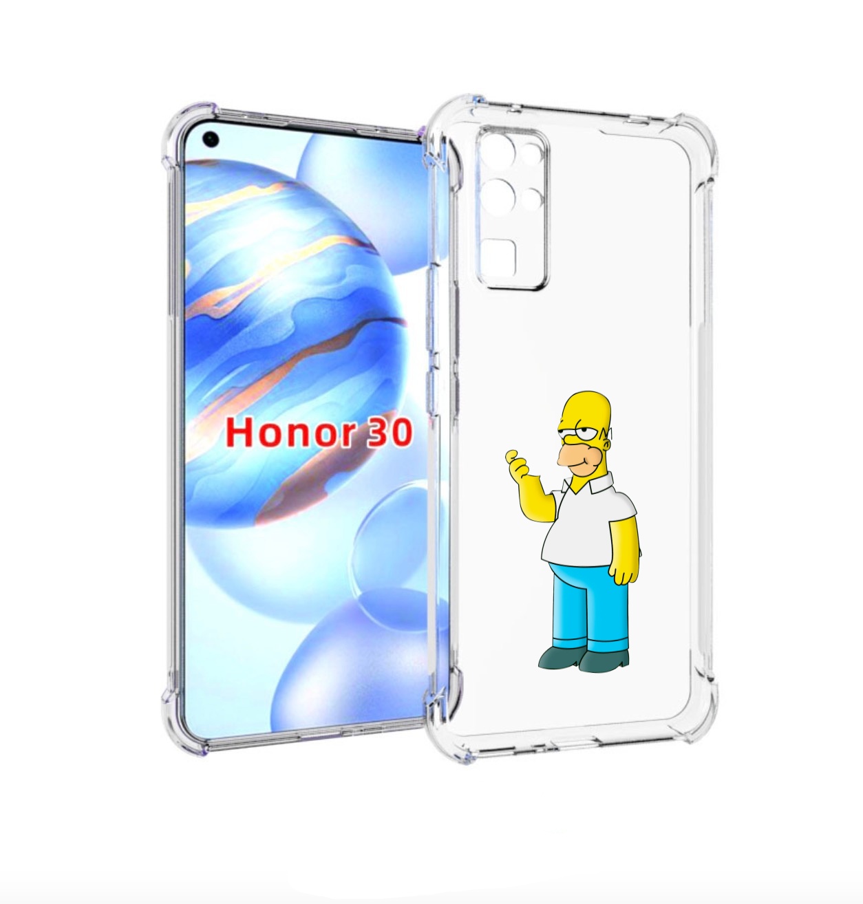 

Чехол бампер MyPads гомер-симпсон для Honor 30 (BMH-AN10) против, Прозрачный, Tocco