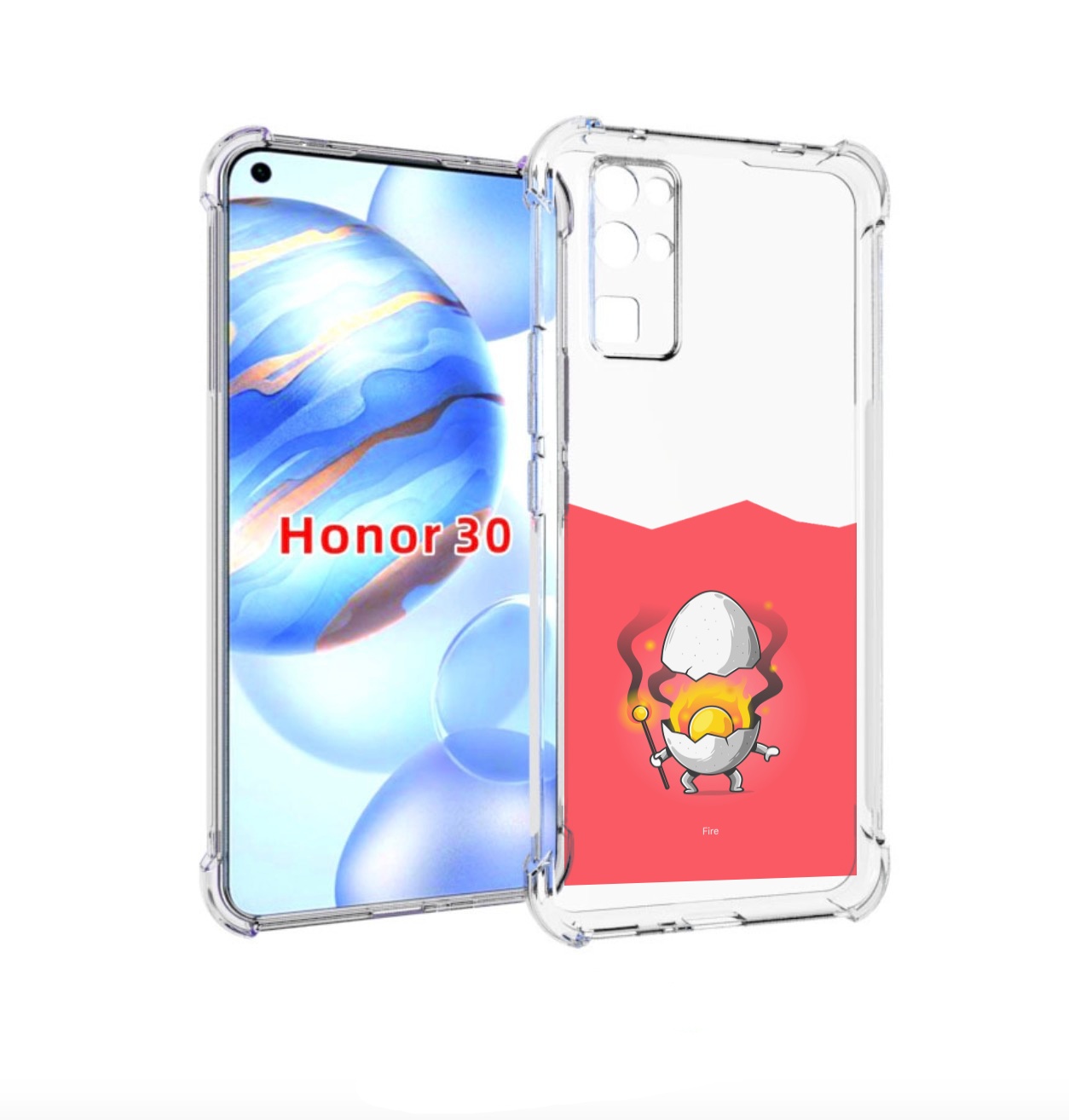 

Чехол бампер MyPads горелое яйцо для Honor 30 (BMH-AN10) противо, Прозрачный, Tocco