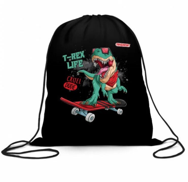 

Мешок для обуви ПИФАГОР, 1 отделение, 42х34 см, "T-Rex", 271606, Черный