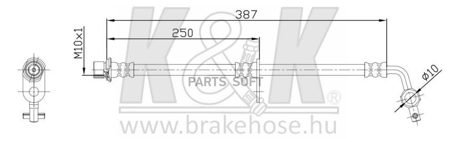 

Шланг Тормозной Передн Лев Toyota: Land Cruiser 100 4.2 Td 98- K&K FT0003