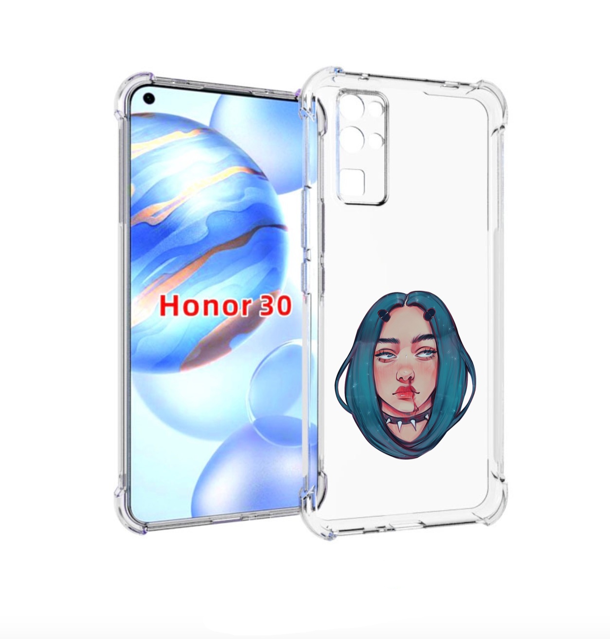 

Чехол бампер MyPads грустная-девушка-с-синими-волосами для Honor, Прозрачный, Tocco
