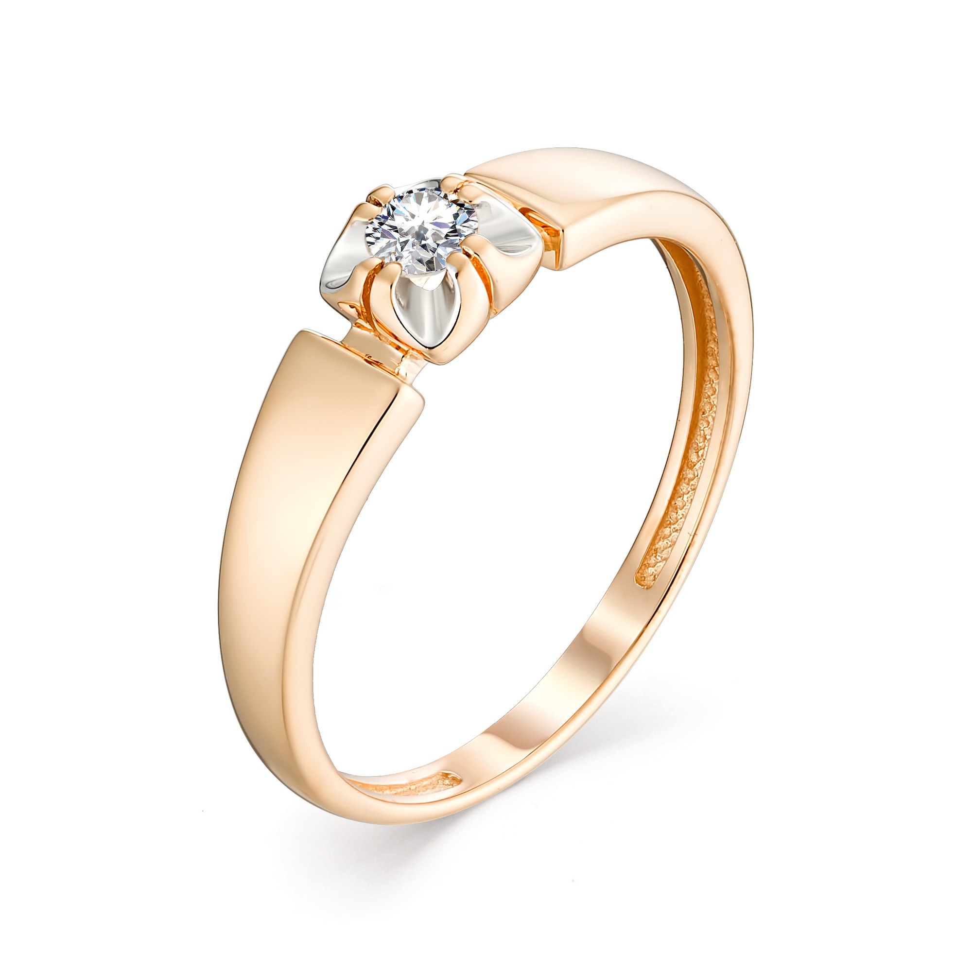 

Кольцо из красного золота с бриллиантом р. 18 АЛЬКОР 12989-100, 12989-100