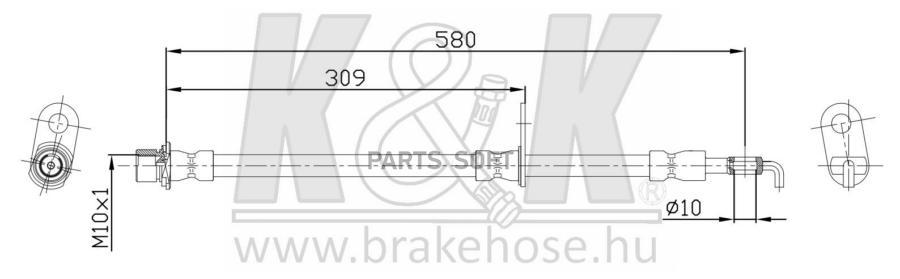 Шланг Тормозной Kиk Ft0009 Toyota Corolla #Ze12# , Premio , Will Vs Перед. Лев. K&K F
