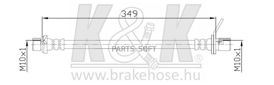 Шланг Тормозной Задн Прав Toyota: Avensis 1.6-2.0 Vvti 00- K&K FT0012