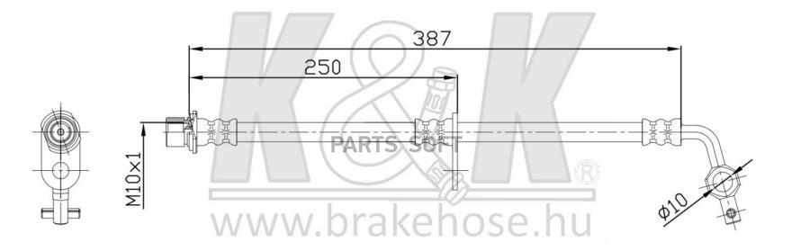 

Шланг Тормозной Передн Прав Toyota: Land Cruiser 100 4.2 Td 98- K&K FT0035