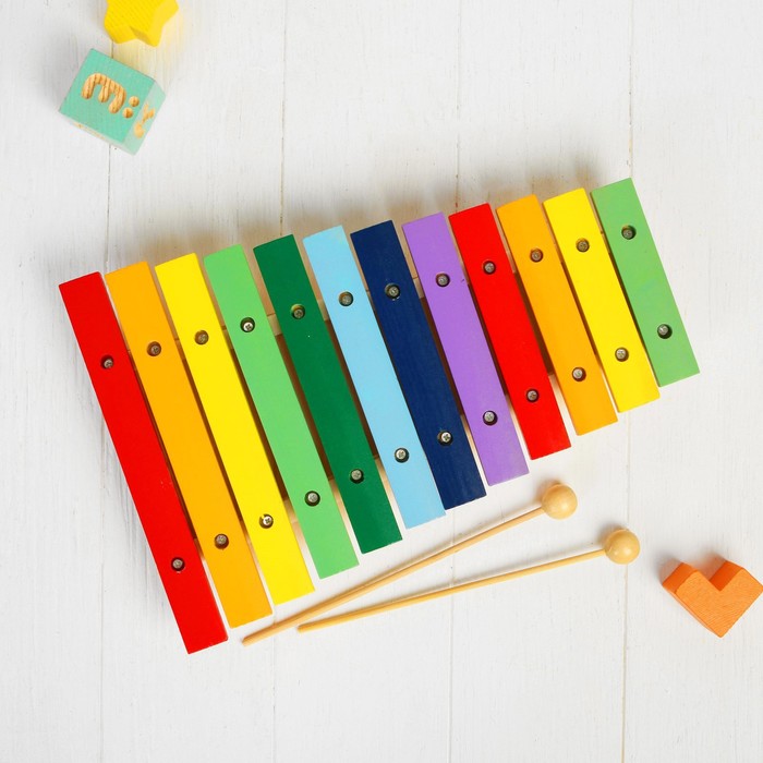 Музыкальная игрушка «Ксилофон», 12 тонов + 2 палочки игрушка музыкальная металлофон 12 тонов