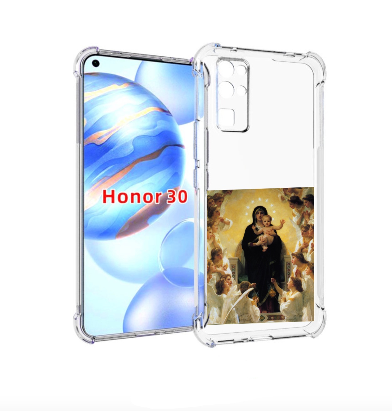 

Чехол бампер MyPads дева-мария для Honor 30 (BMH-AN10) противоуд, Прозрачный, Tocco