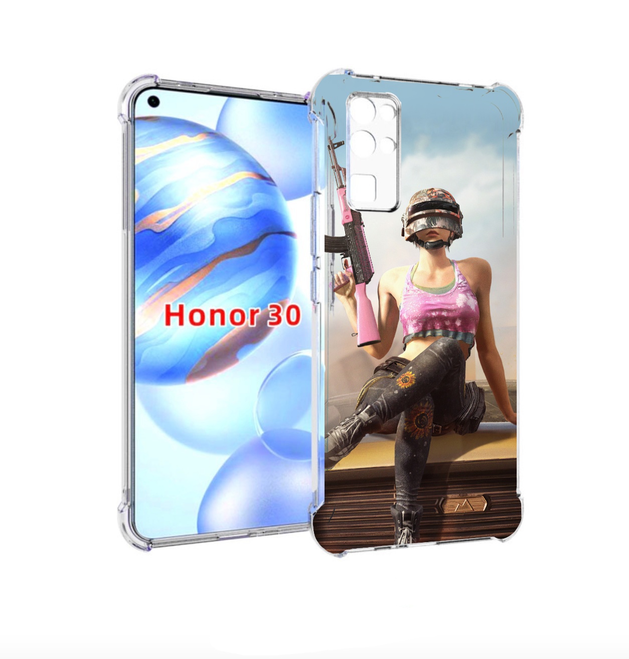 

Чехол бампер MyPads девушка из PUBG для Honor 30 (BMH-AN10) прот, Прозрачный, Tocco