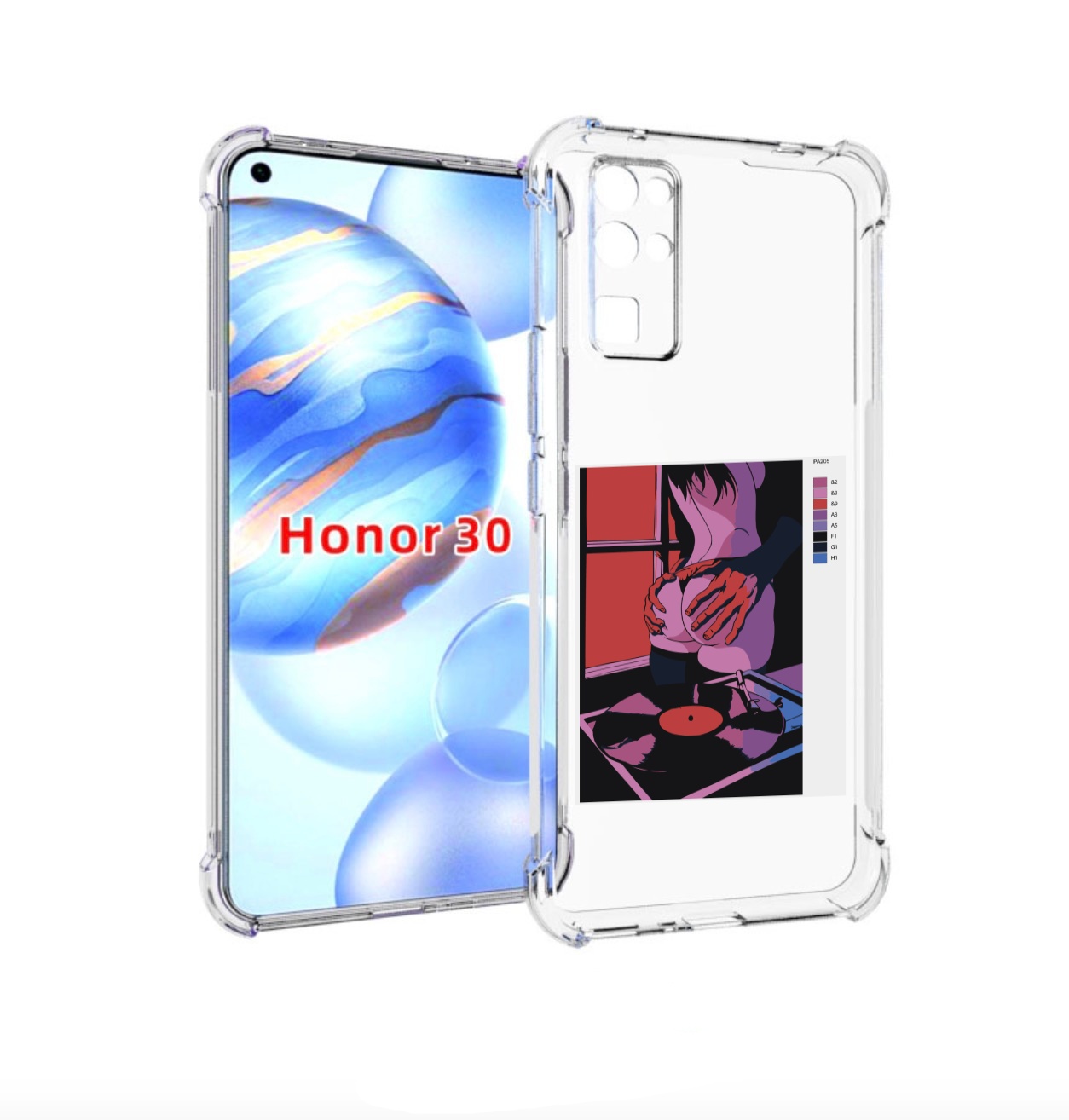 

Чехол бампер MyPads девушка красивая сзади женский для Honor 30, Прозрачный, Tocco