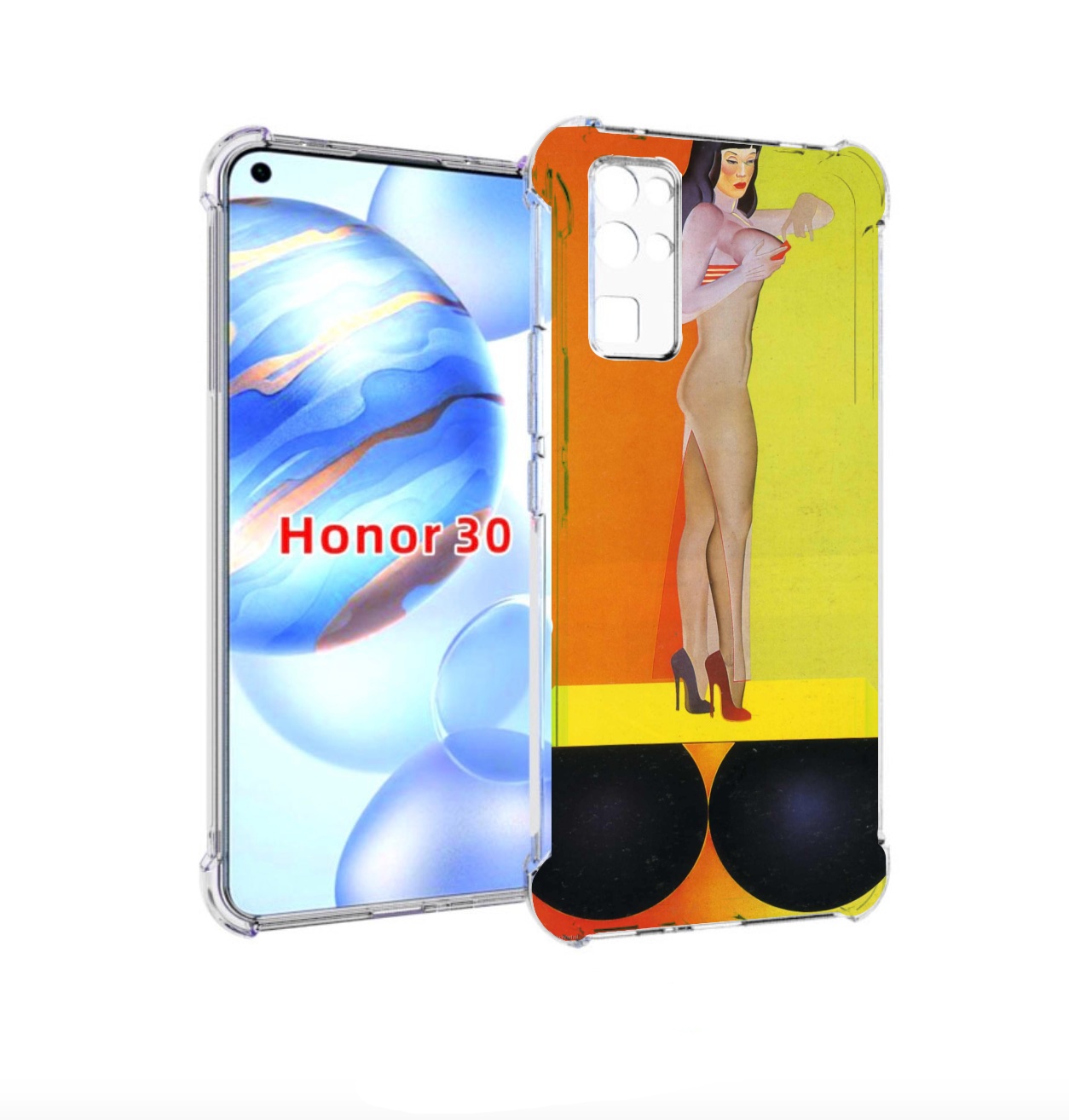 

Чехол бампер MyPads девушка на шарах женский для Honor 30 (BMH-A, Прозрачный, Tocco