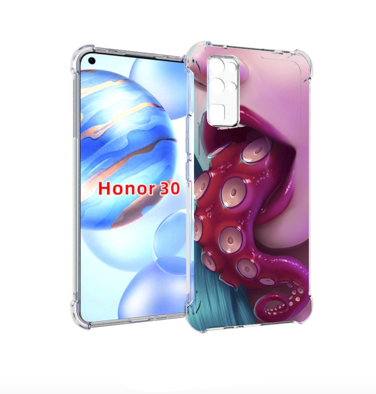 

Чехол бампер MyPads девушка с щупальцой женский для Honor 30 (BM, Прозрачный, Tocco