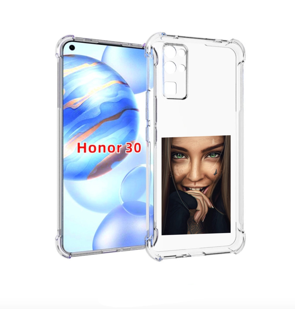 

Чехол бампер MyPads девушка улыбается женский для Honor 30 (BMH-, Прозрачный, Tocco