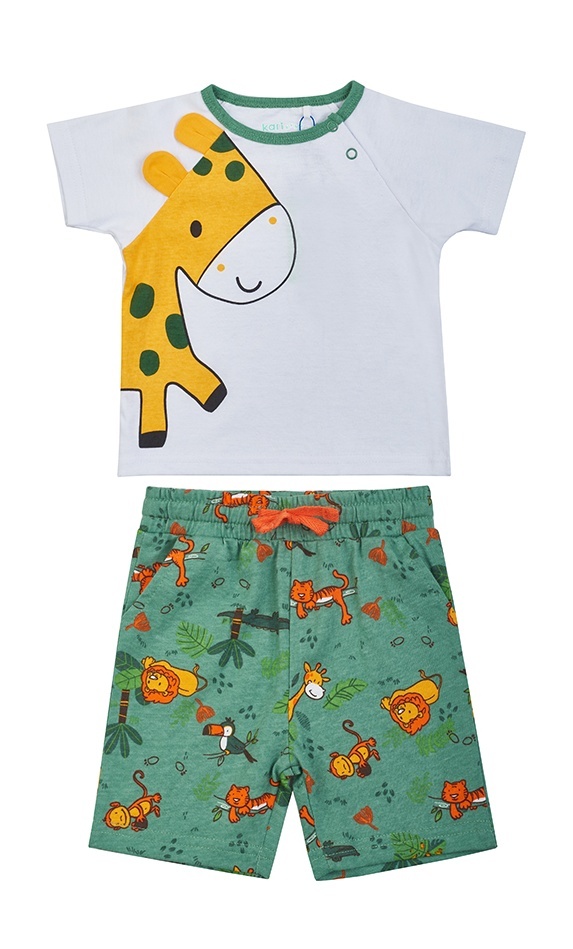 

Костюм повседневный Kari Baby SS24B13500508, белый; хаки, 86, Белый;зеленый, 229118
