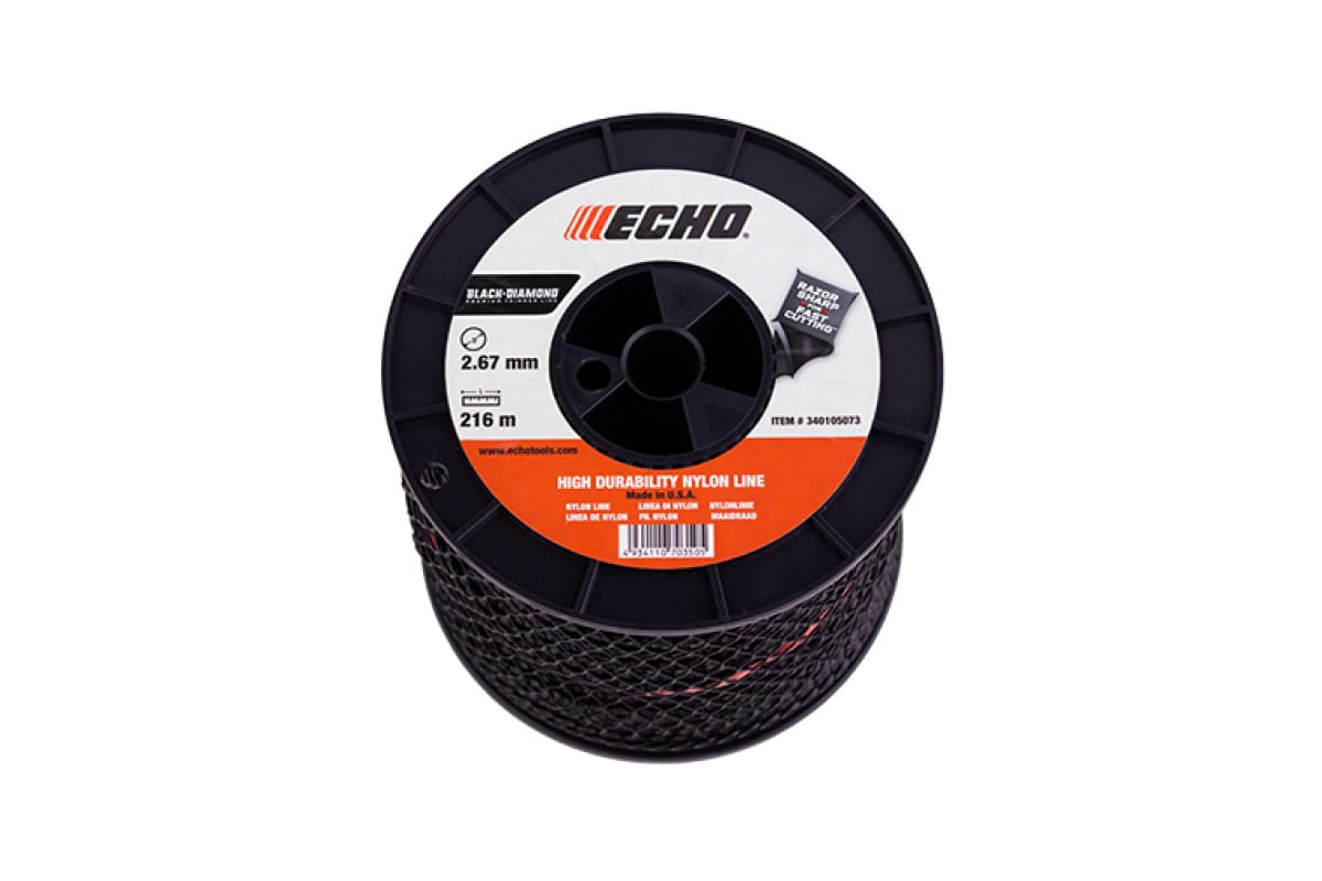 

Корд трим. ECHO Black Diamond Line 2,7мм*216м (витой квадрат), 340105073