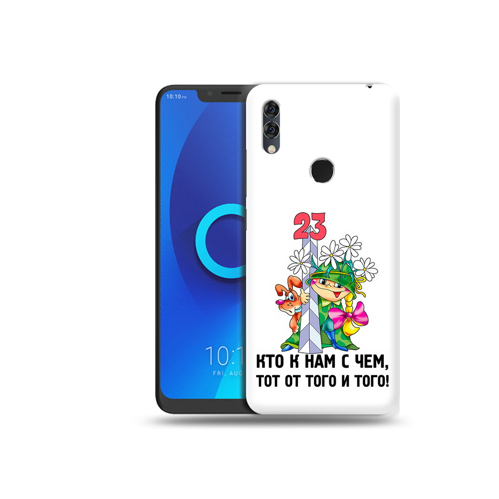 

Чехол MyPads Tocco для Alcatel 5V 23 февраля мальчик с надписью, Прозрачный, Tocco
