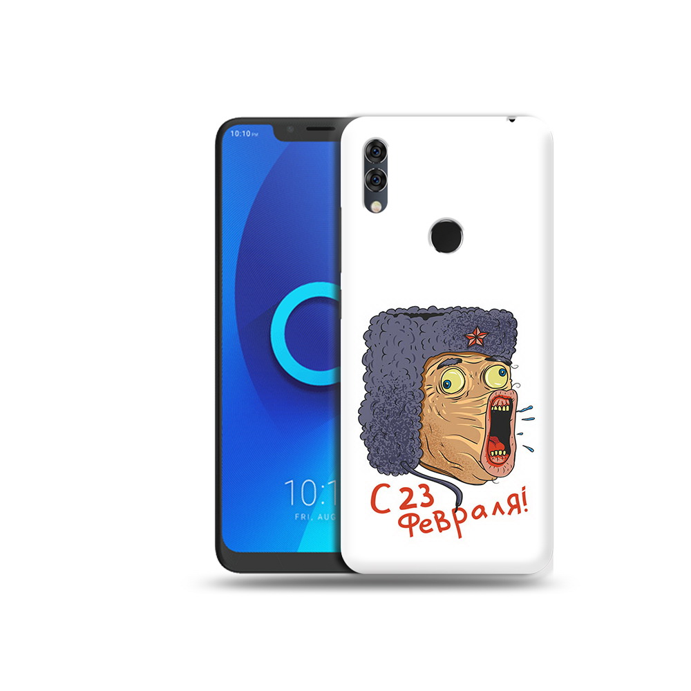 

Чехол MyPads Tocco для Alcatel 5V 23 февраля смешная эмоция, Прозрачный, Tocco