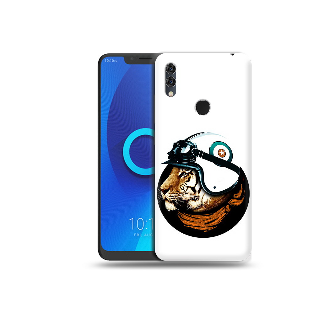 

Чехол MyPads Tocco для Alcatel 5V Тигр в шлеме, Прозрачный, Tocco