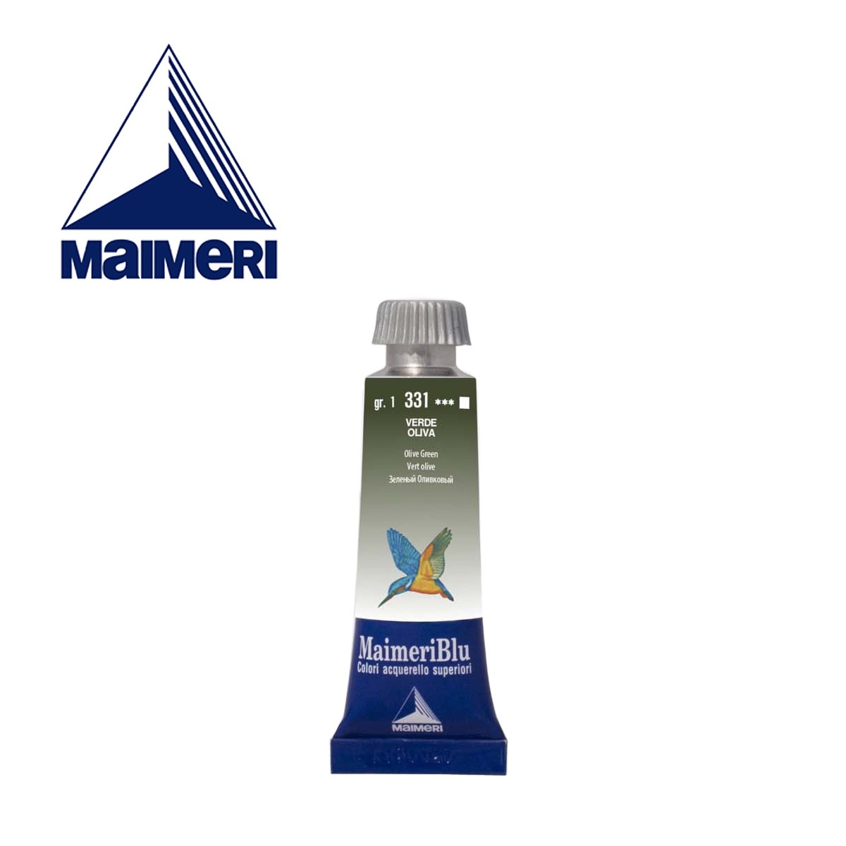фото Maimeri краска акварельная maimeri blu, туба 15мл, 331 зеленый оливковый