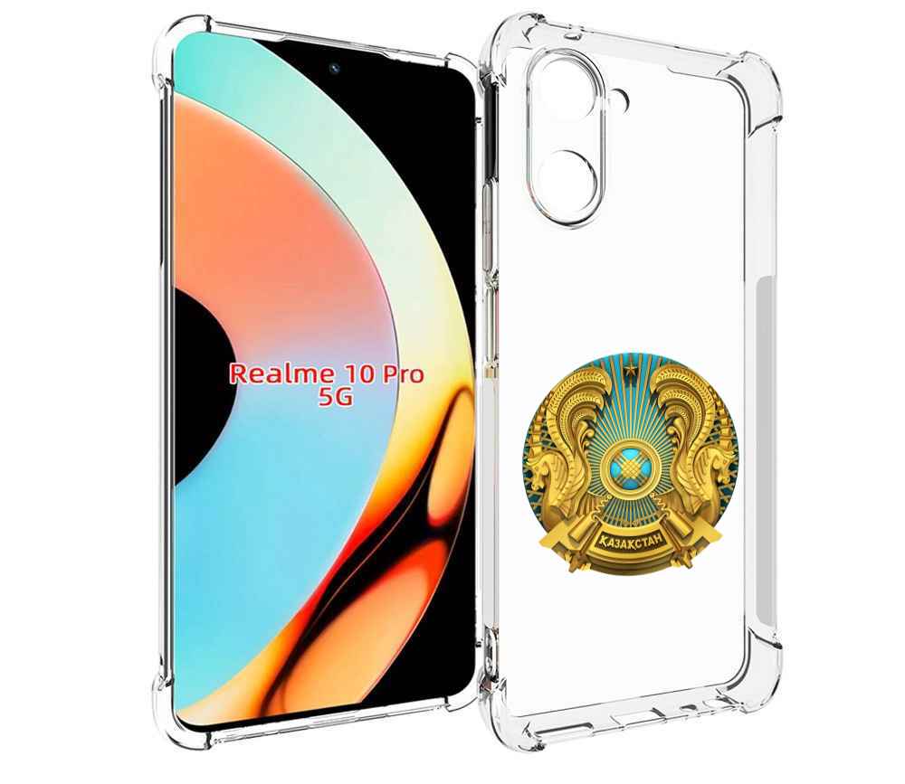 

Чехол бампер MyPads герб-казахстана для Realme 10 Pro противоуда..., Прозрачный, Tocco