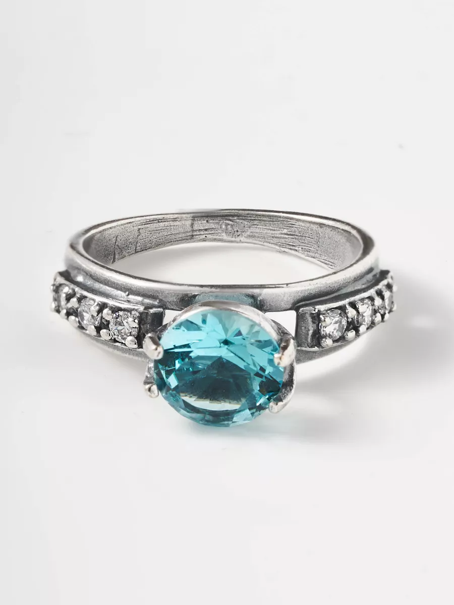 

Кольцо из латуни р. 19 SHINE & BEAUTY 801651, топаз искусственный, 801651