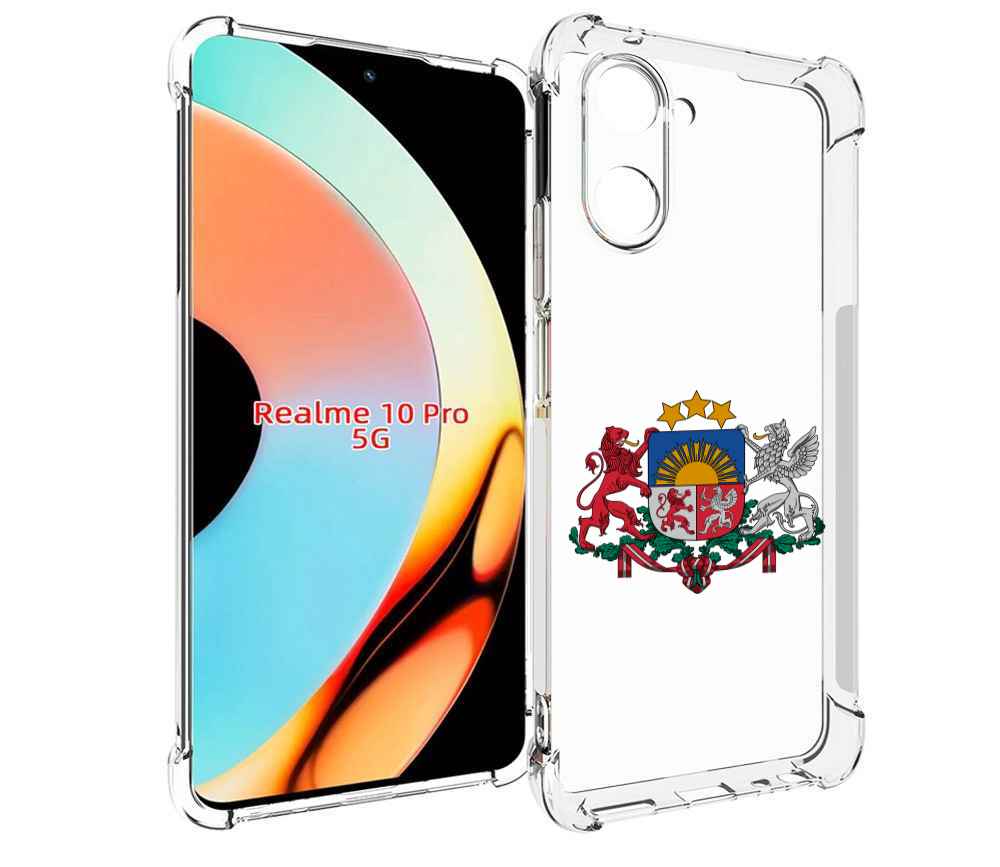 

Чехол бампер MyPads герб-латвии для Realme 10 Pro противоударный, Прозрачный, Tocco