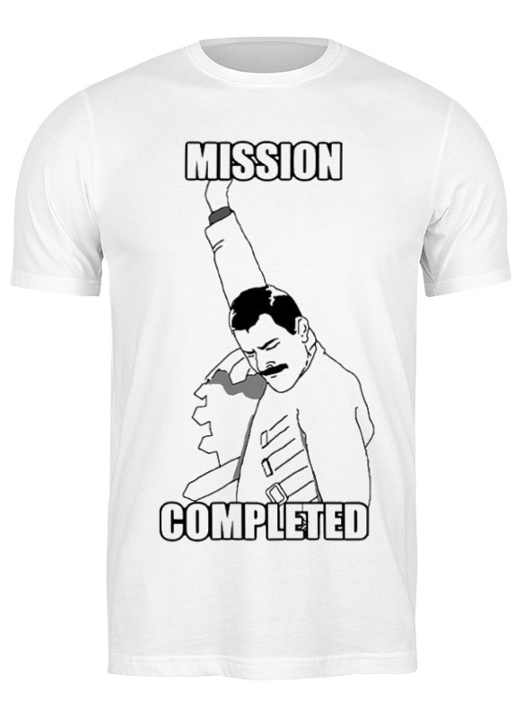 

Футболка мужская Printio Миссия выполнена 1440959 белая S, Белый, Миссия выполнена 1440959