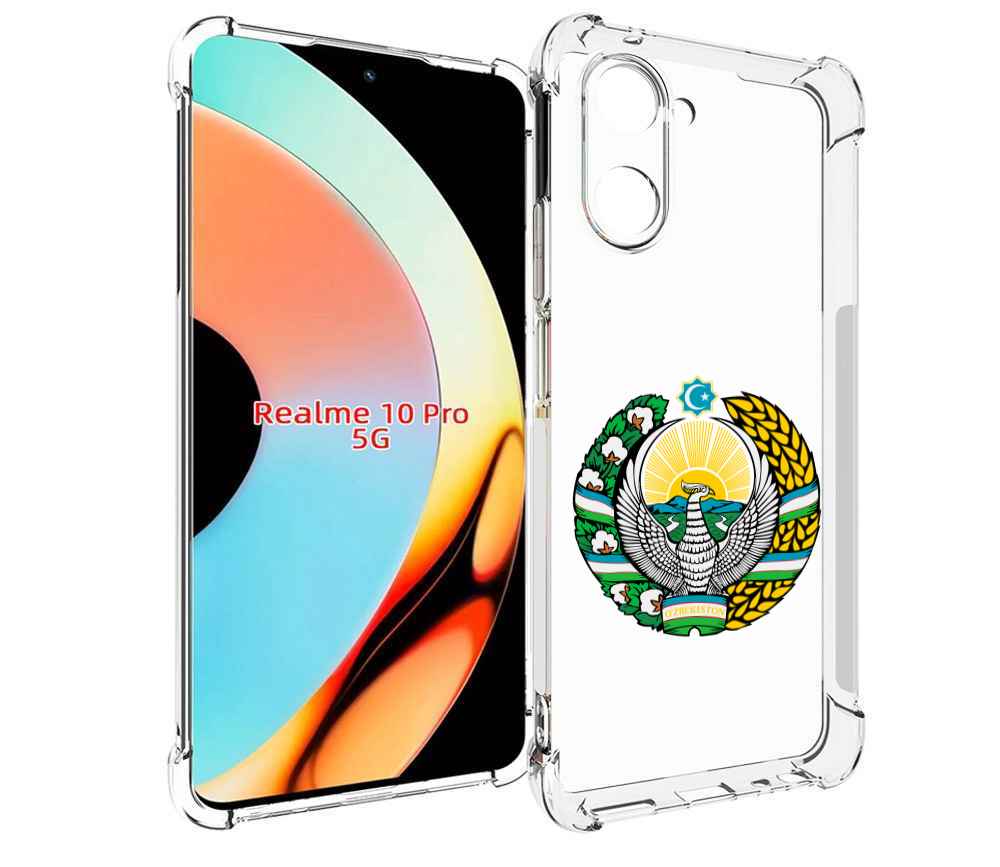 

Чехол бампер MyPads герб-узбекистана для Realme 10 Pro противоуд..., Прозрачный, Tocco