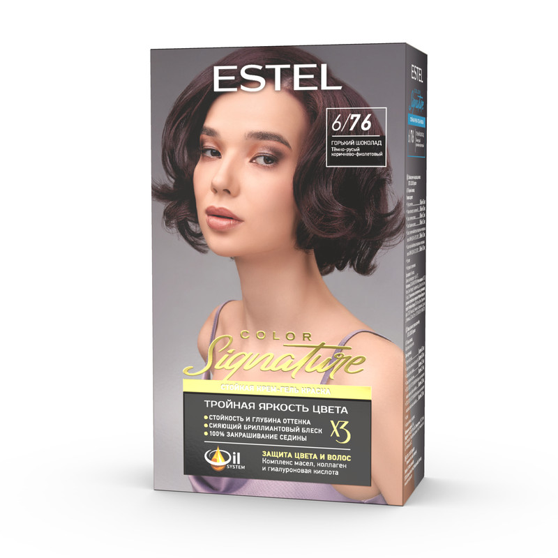 Краска для волос Color Signature Estel Горький шоколад 6/76 estel professional набор для волос и тела шампунь бальзам гель массаж для душа curex active