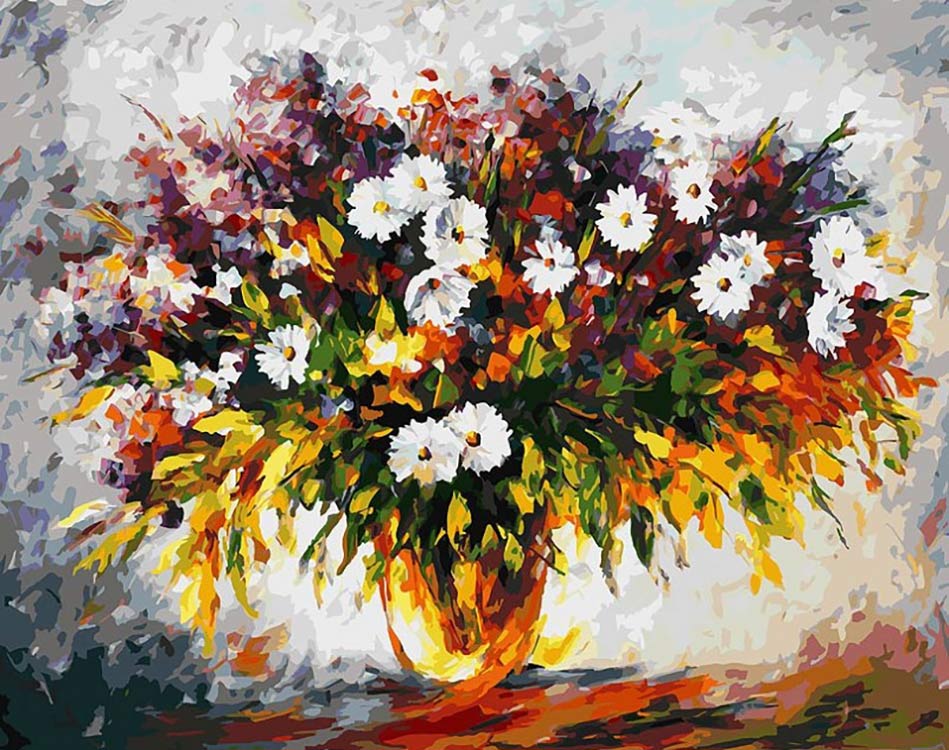 

Картина по номерам Белоснежка Сирень и ромашки, 40x50, Сирень и ромашки