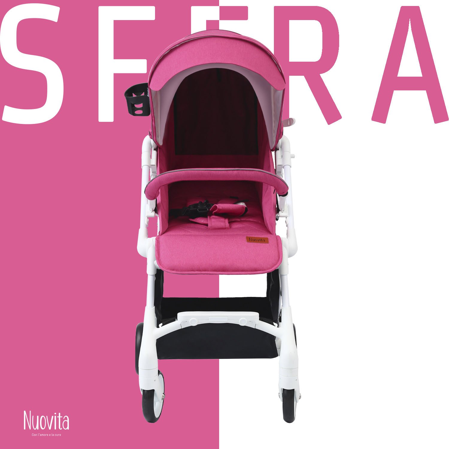Прогулочная коляска Nuovita Sfera Rosa, Bianco, розовый, белый