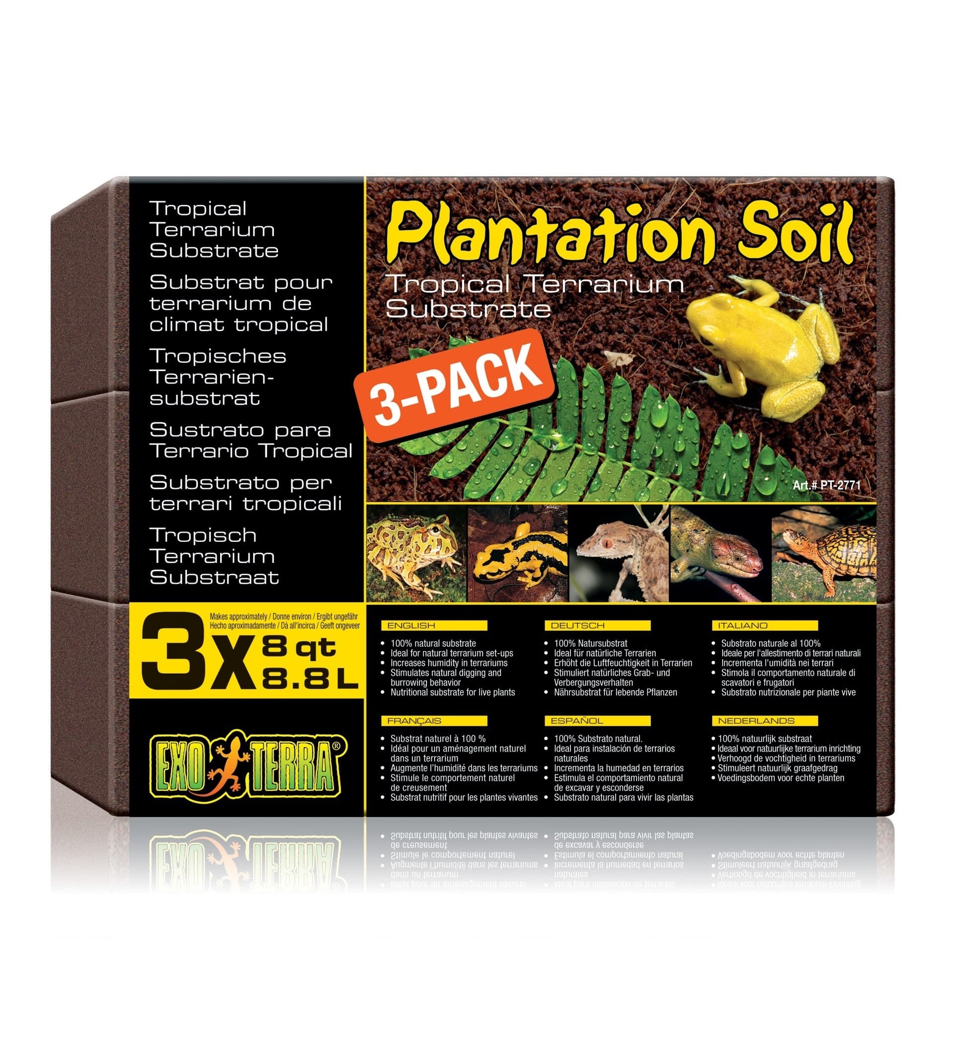 Грунт для террариума Exo Terra Plantation Soil Brick, кокосовая крошка, 8,8 л