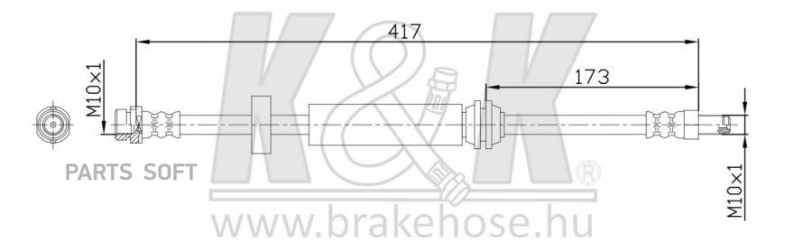 

Шланг Тормозной K&K Ft0239 Ford Focus 1998 - 2005 Rr K&K FT0239