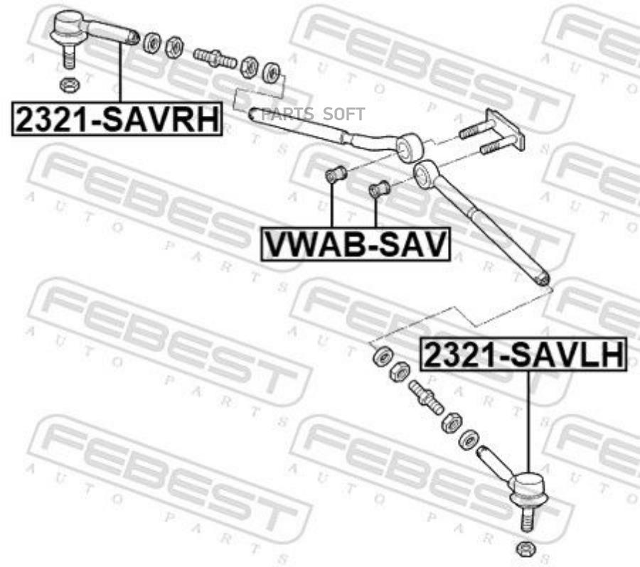 

FEBECT VWABSAV VWAB-SAV_сайлентблок тяги рулевой!\ VW