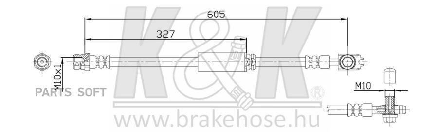 

Шланг Тормозной Передн Vw: Passat (3c*) 05- F L+R K&K FT0247