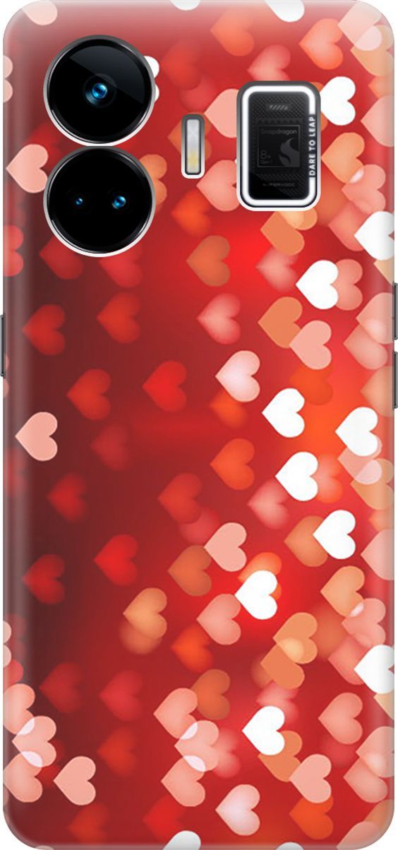 

Чехол на Realme GT Neo 5 "Бокэ из красных сердечек", Красный, 158667