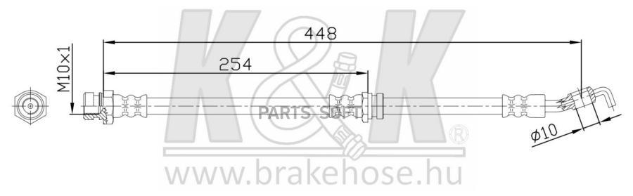 

Шланг Тормозной Передн Kia: Rio Ii 1.4 16v/1.5 Crdi/1.6 16v 05- K&K FT0305