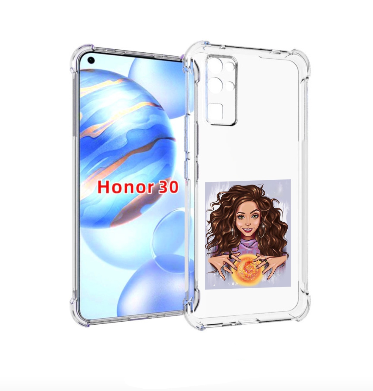 

Чехол бампер MyPads девушка-волшебница для Honor 30 (BMH-AN10) п, Прозрачный, Tocco