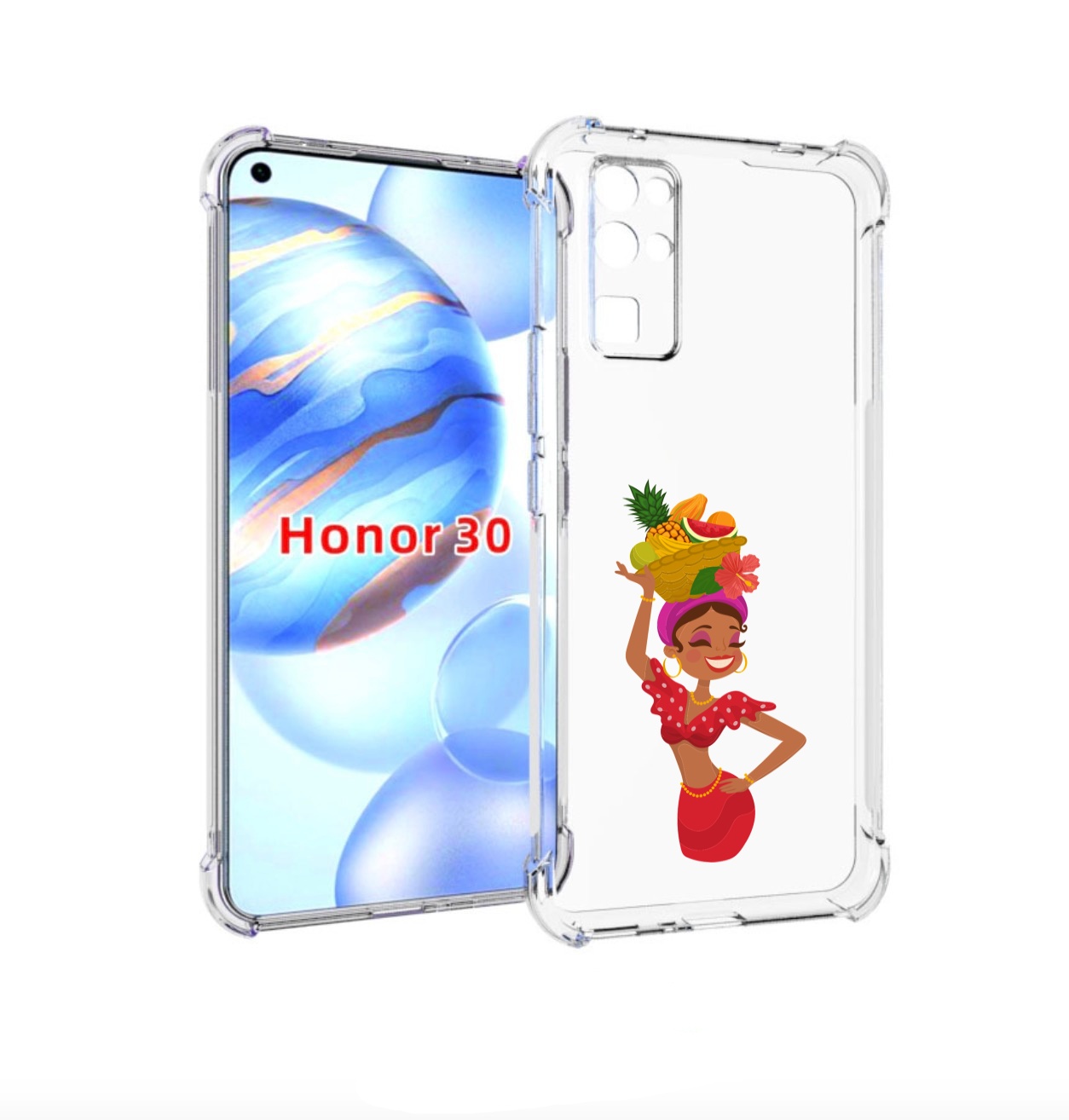 

Чехол бампер MyPads девушка-мулатка для Honor 30 (BMH-AN10) прот, Прозрачный, Tocco