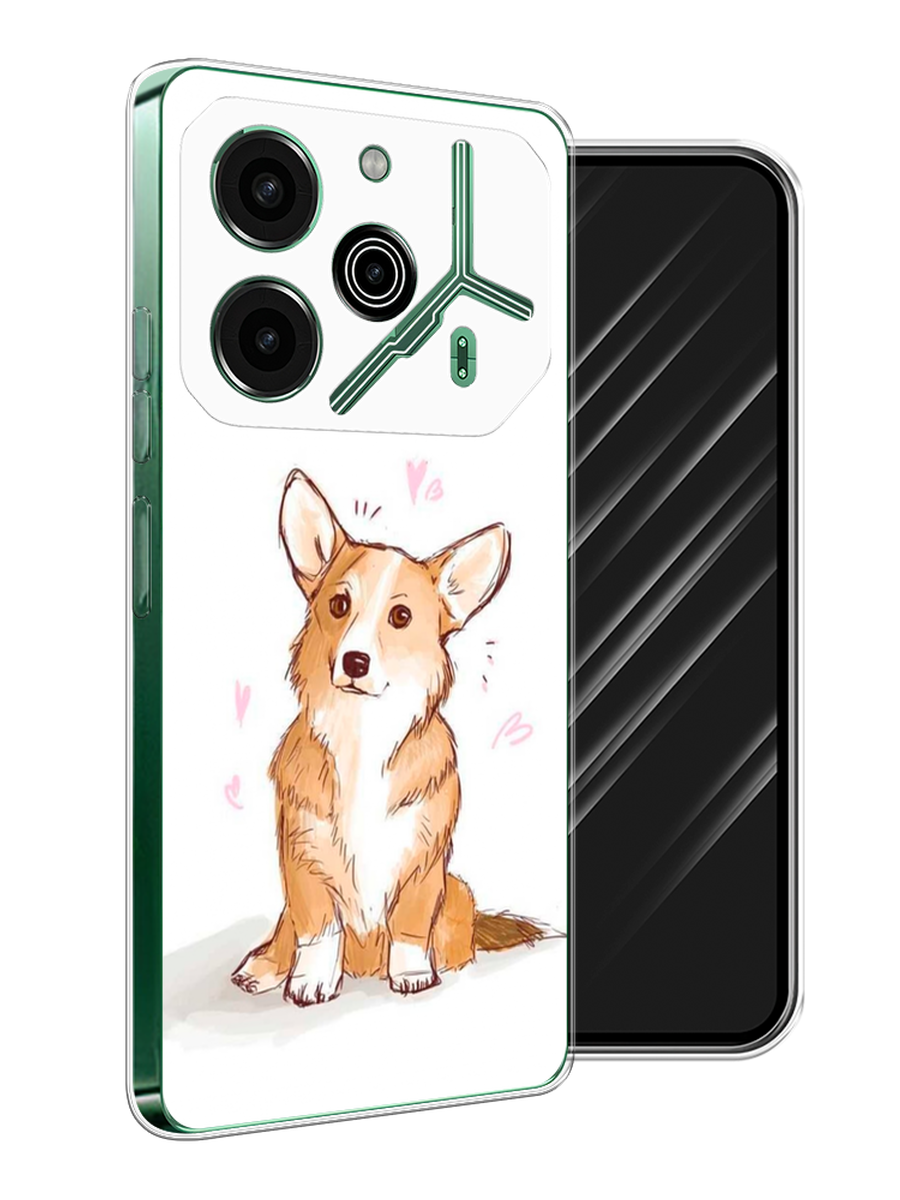 

Чехол Awog на Tecno Pova 6 Pro 5G "Корги любовь", Бежевый;белый, 305250-1