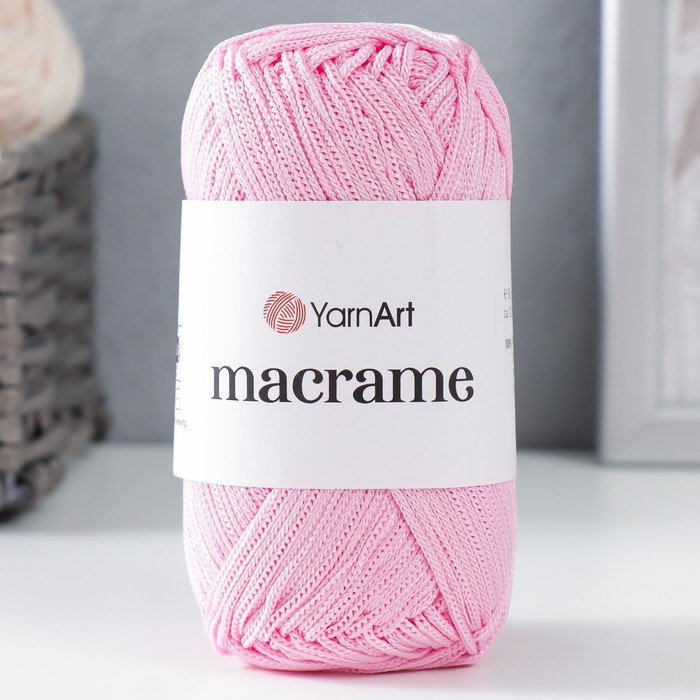 

Пряжа "Macrame Макраме" 100% полиэстер 130м/90гр (147 св.розовый), макраме