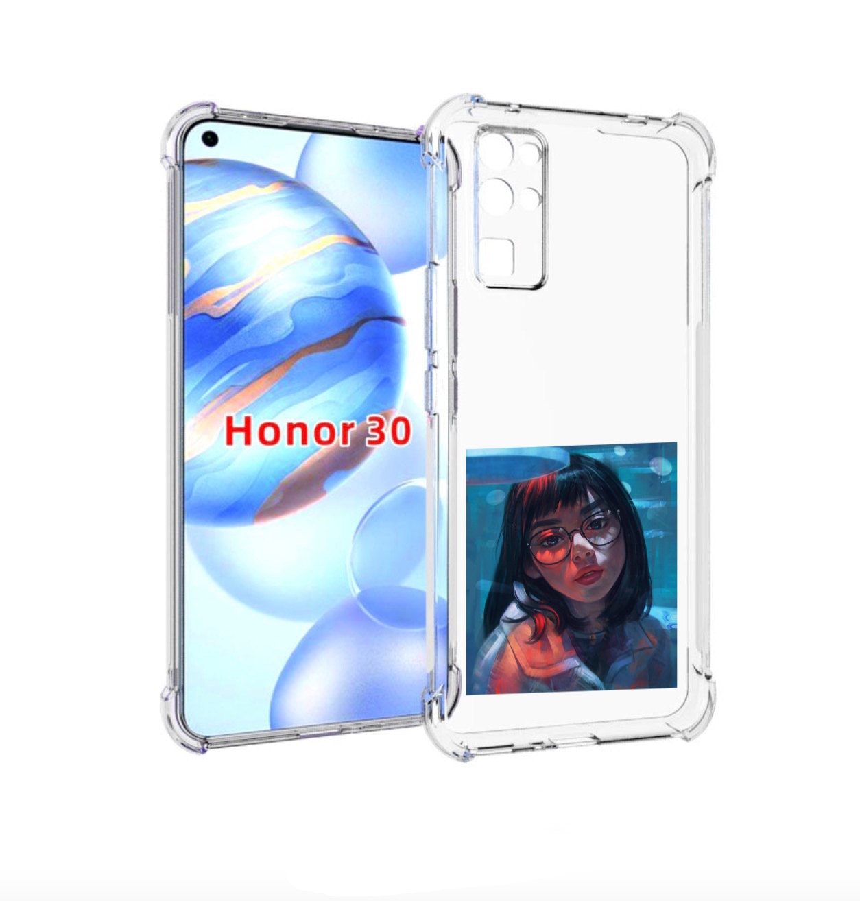 

Чехол бампер MyPads девушка-под-красным-светом для Honor 30 (BMH, Прозрачный, Tocco