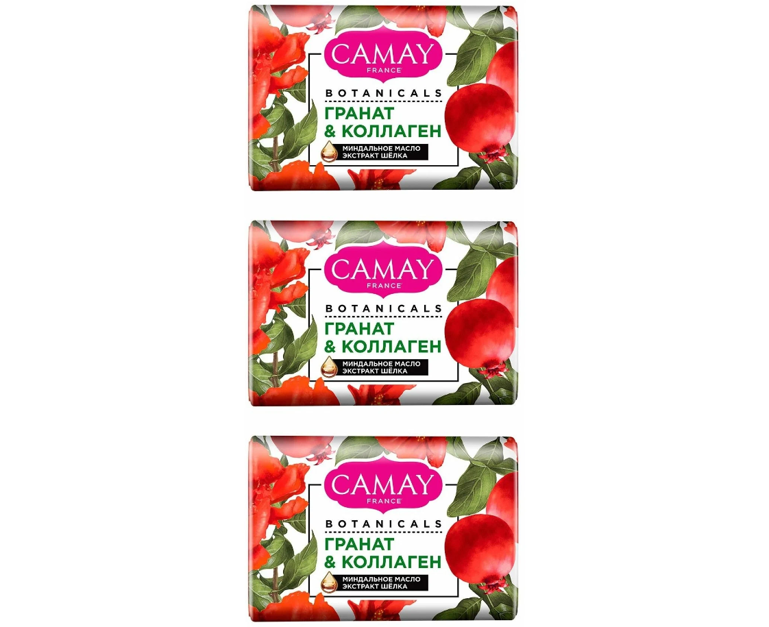 Твердое мыло Camay Botanicals Цветы граната, 85 г х 3 шт