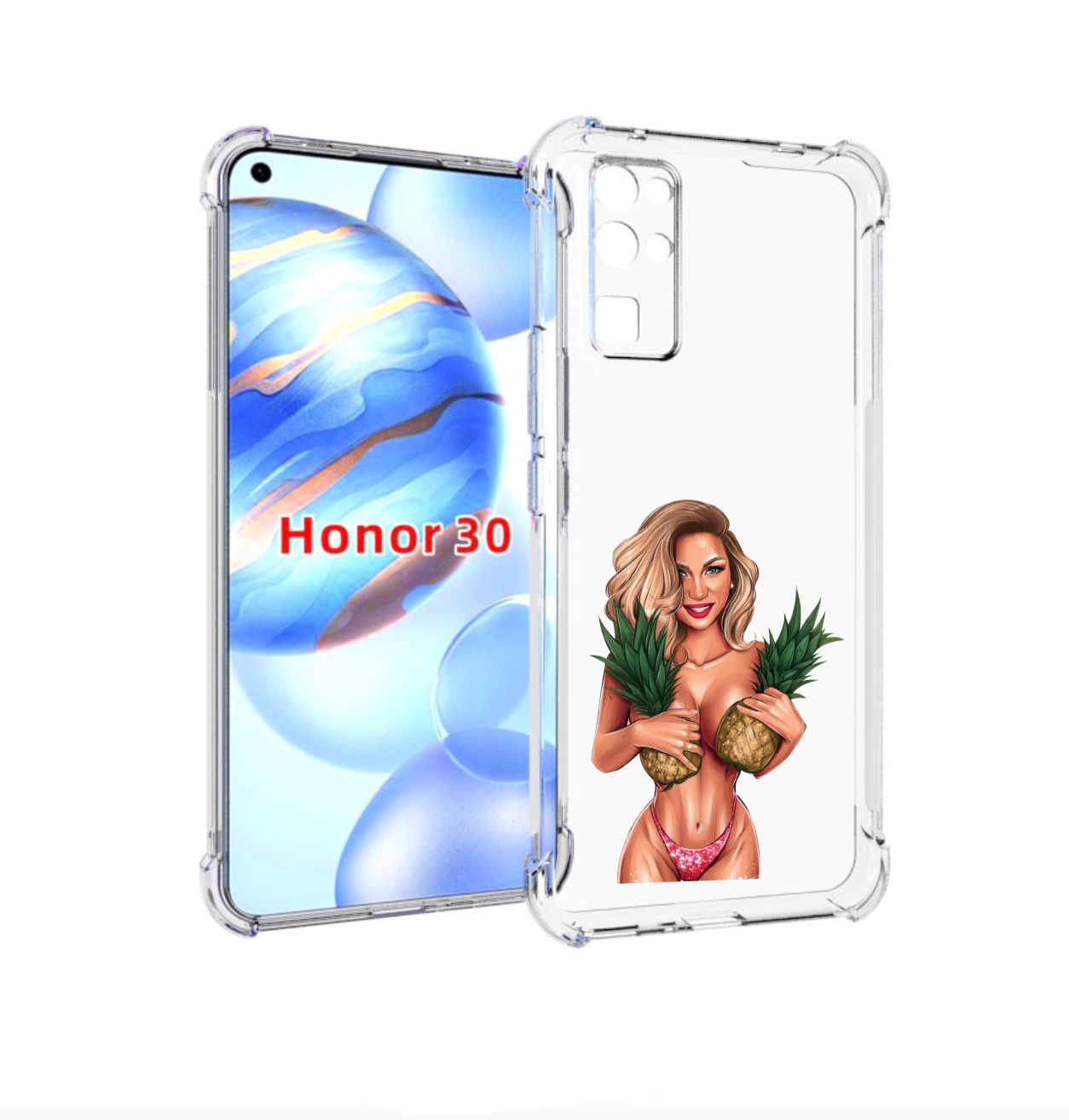 

Чехол бампер MyPads девушка-с-ананасами женский для Honor 30 (BM, Прозрачный, Tocco