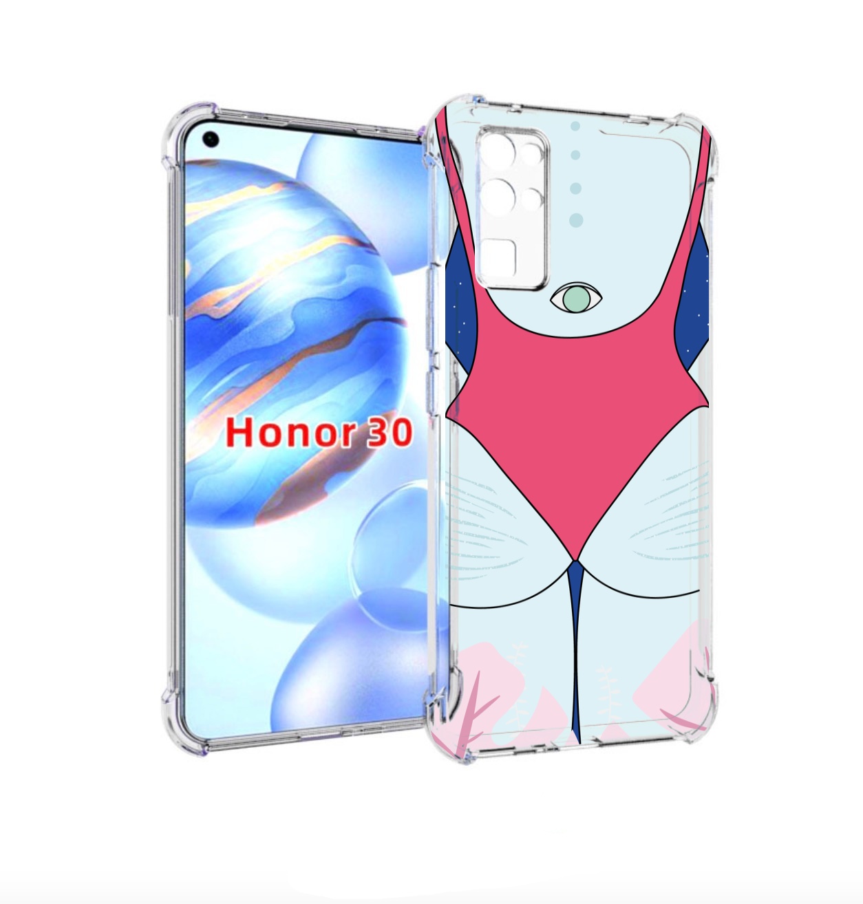 

Чехол бампер MyPads девушка-с-глазом-на-спине для Honor 30 (BMH-, Прозрачный, Tocco