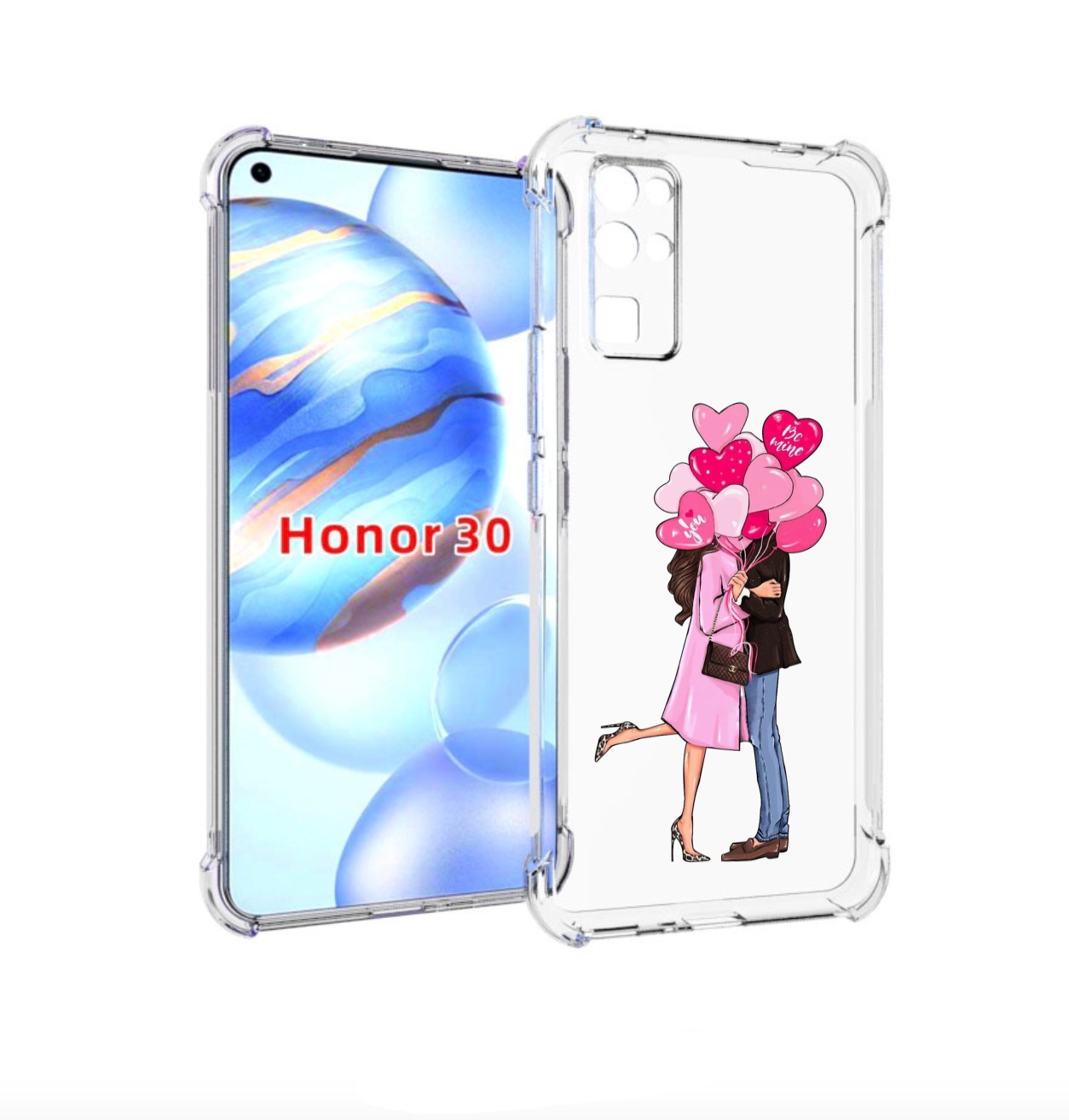 

Чехол бампер MyPads девушка-с-парнем-сердечки женский для Honor, Прозрачный, Tocco