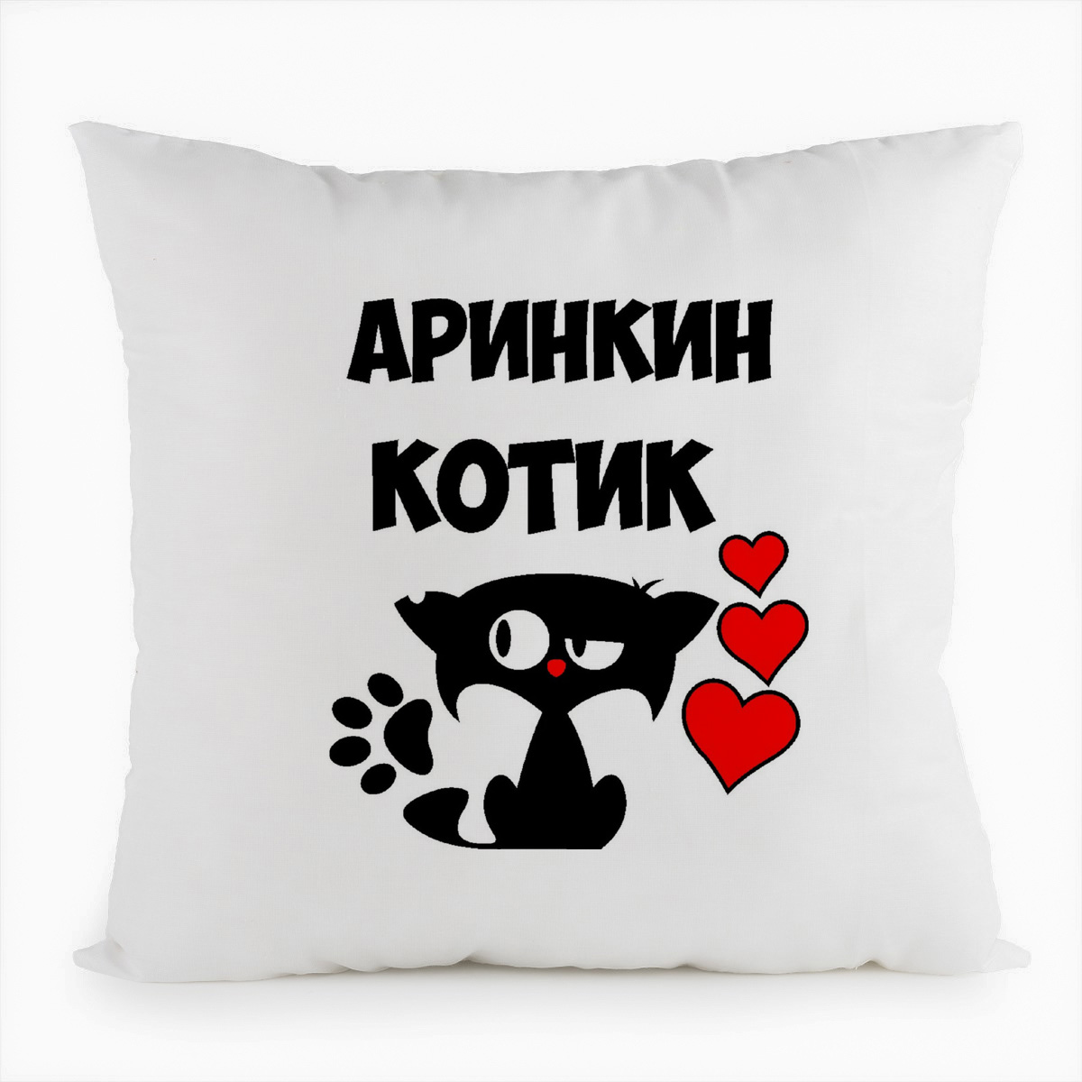 фото Подушка белая coolpodarok аринкин котик